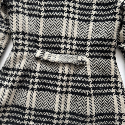 Black & White Plaid Coat (S)