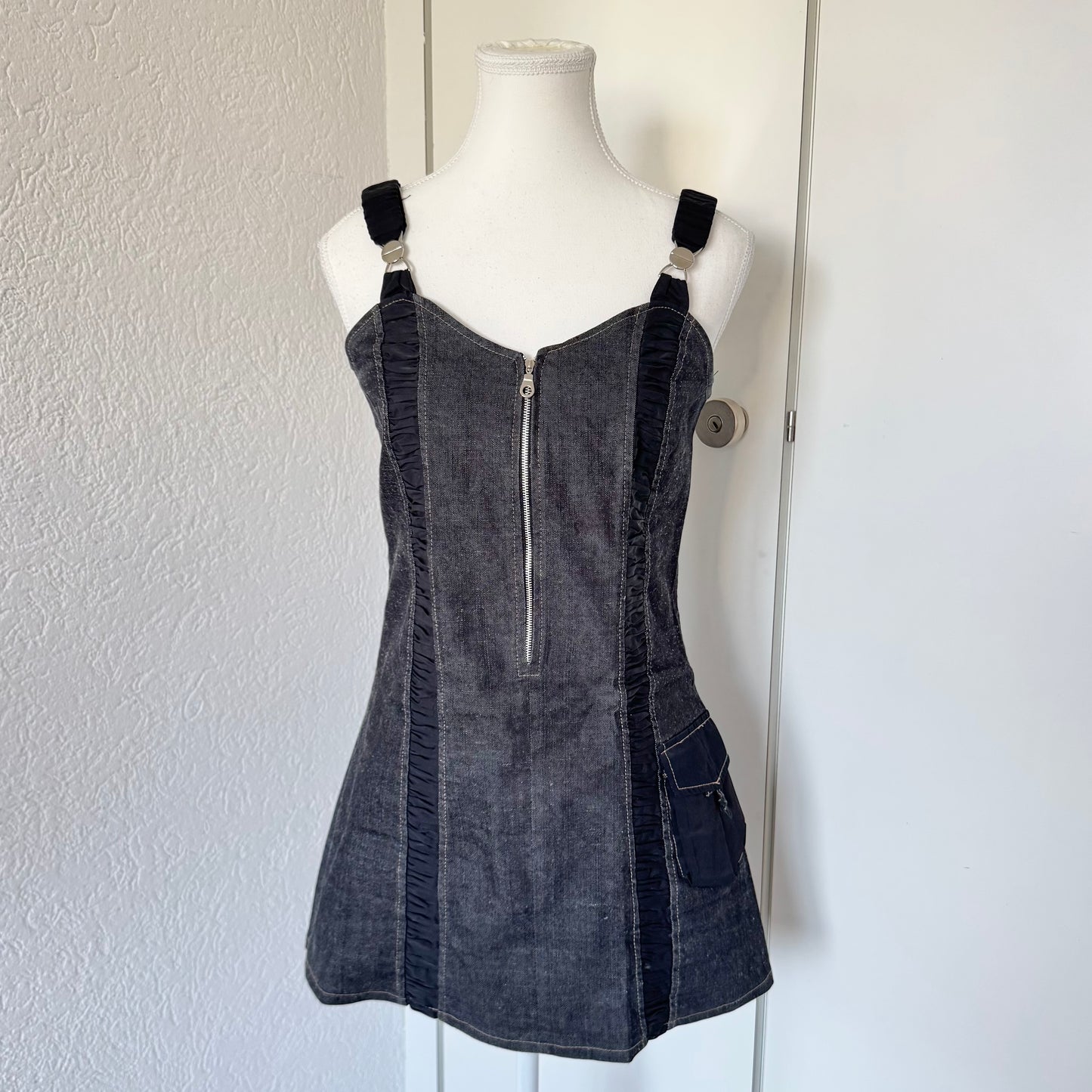 Denim Y2k Mini Dress (XS)