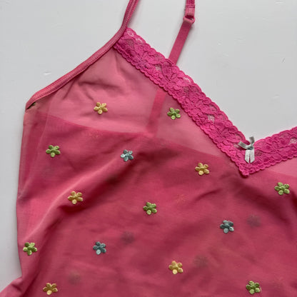 Pink Mesh Y2K Cami Top (S)
