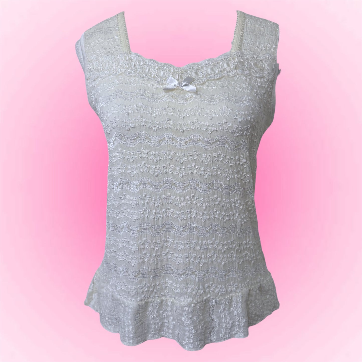 White Textured Lace Shirt (S)