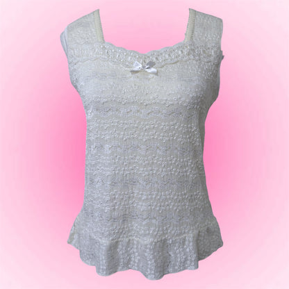 White Textured Lace Shirt (S)