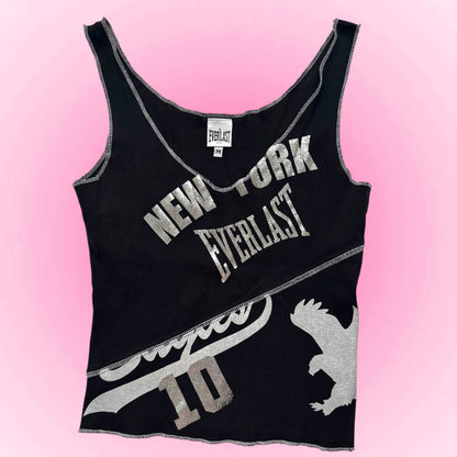 Black Y2K silver top (M)