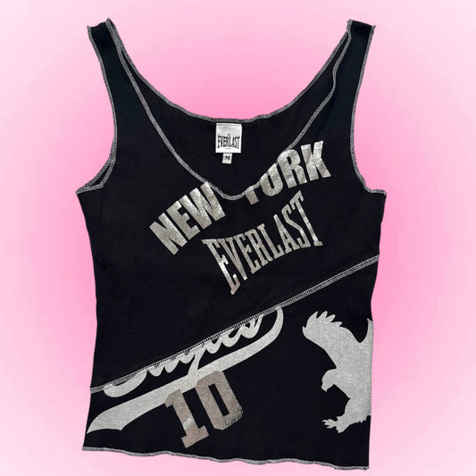 Black Y2K silver top (M)