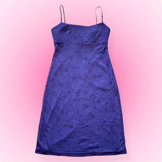 Purple glittery flower dress (M)