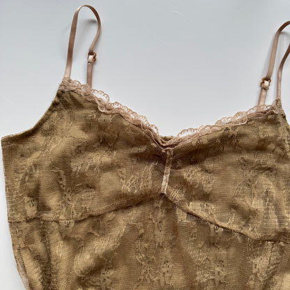 Brown lace cami top (M)