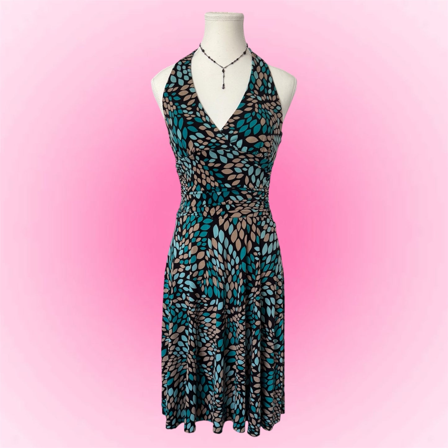 Vintage Abstract Neckholder Dress (S)