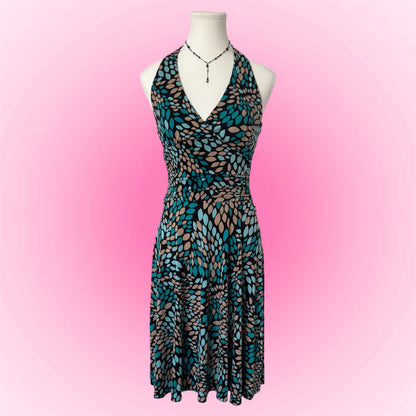 Vintage Abstract Neckholder Dress (S)