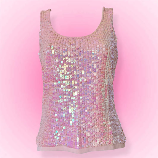 Pink Sequin Tank Top (M/L)
