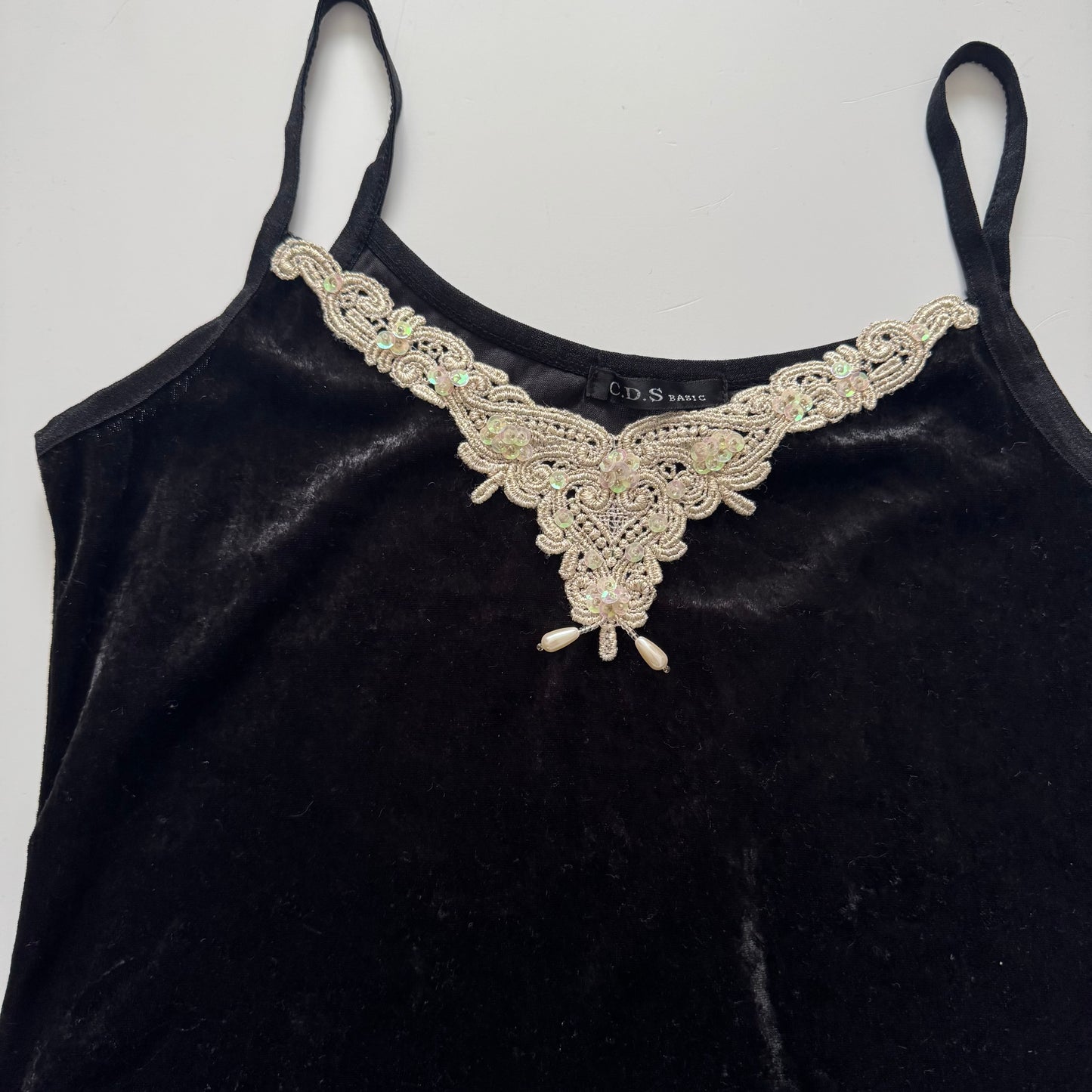 Black velvet fairy top (S)