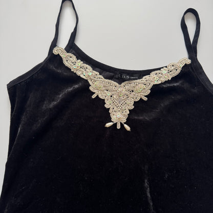 Black velvet fairy top (S)