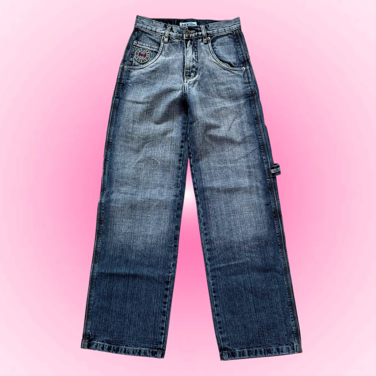 Light Blue Y2k Streetwear Cargo Jeans (XS)