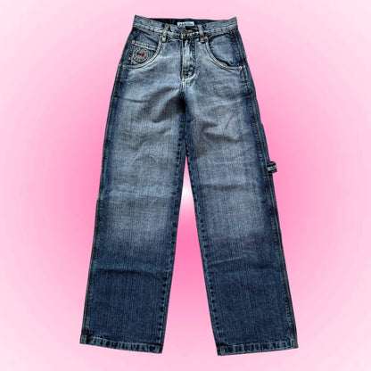 Light Blue Y2k Streetwear Cargo Jeans (XS)