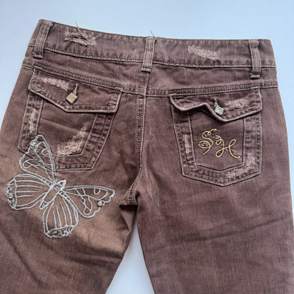Brown Butterfly Detail Jeans (S)