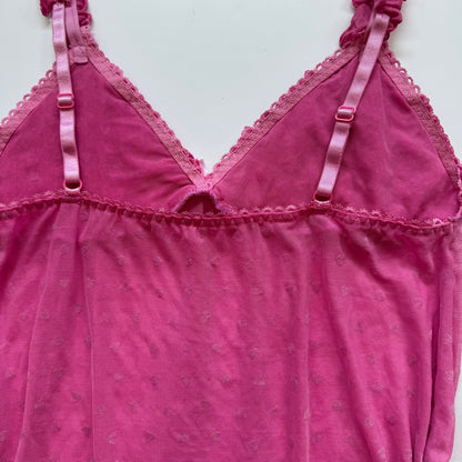 Pink Mesh Babydoll Dress (M)