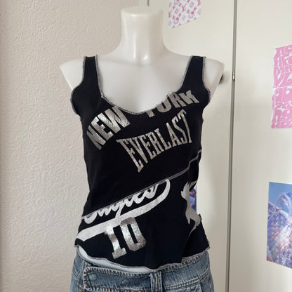 Black Y2K silver top (M)