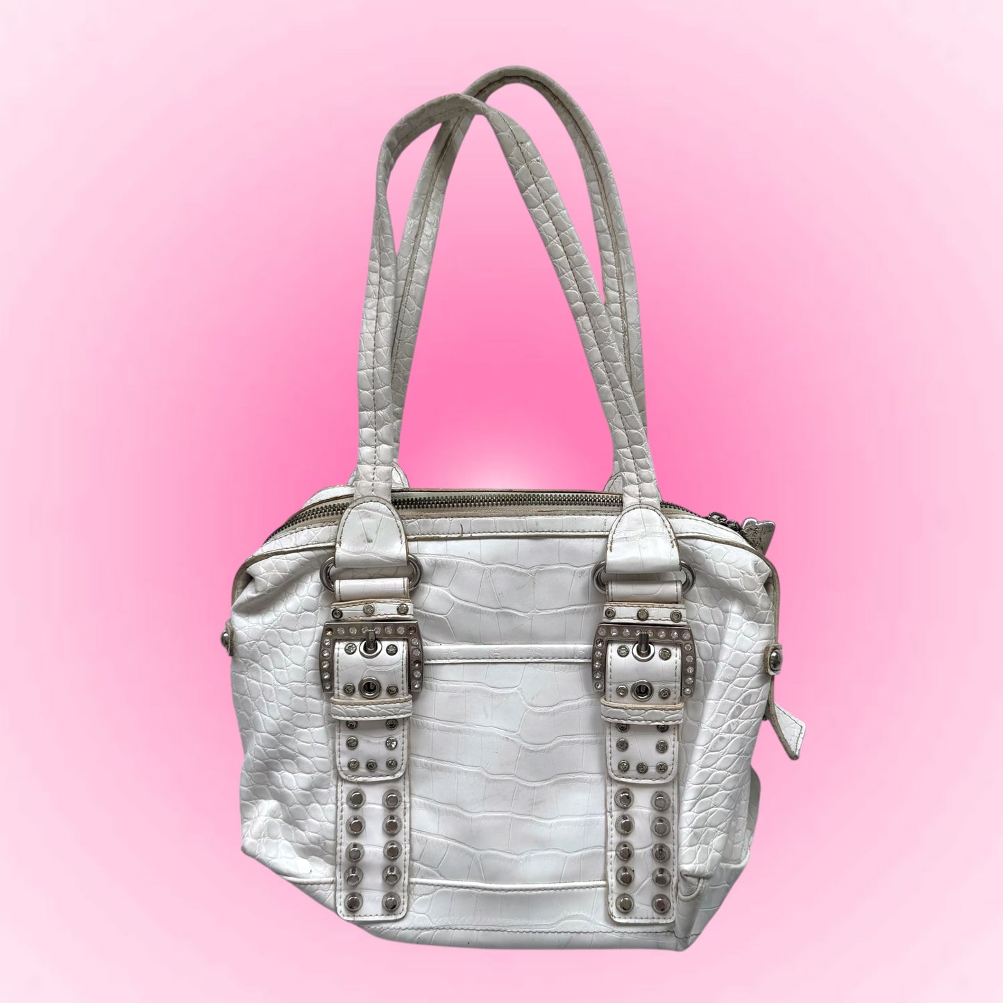 Kathy Van Zeeland White Y2K Shoulder Bag