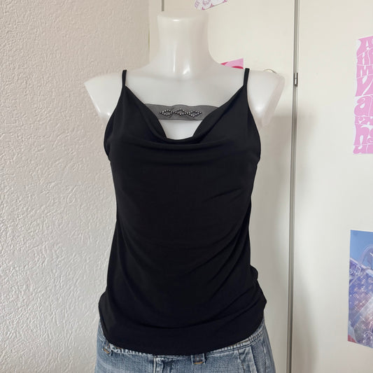 Vintage black waterfall top (M)