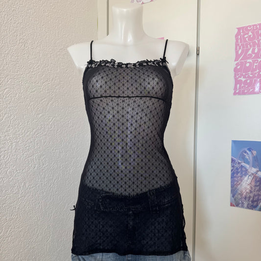 Mesh Y2k slip dress (S)