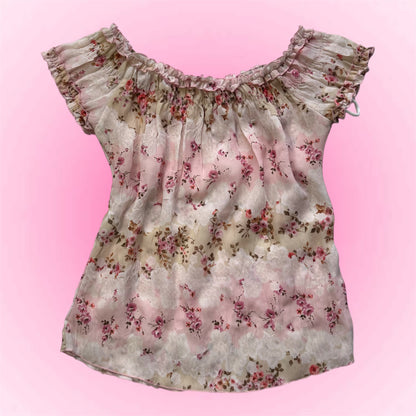 Romantic floral blouse (S)