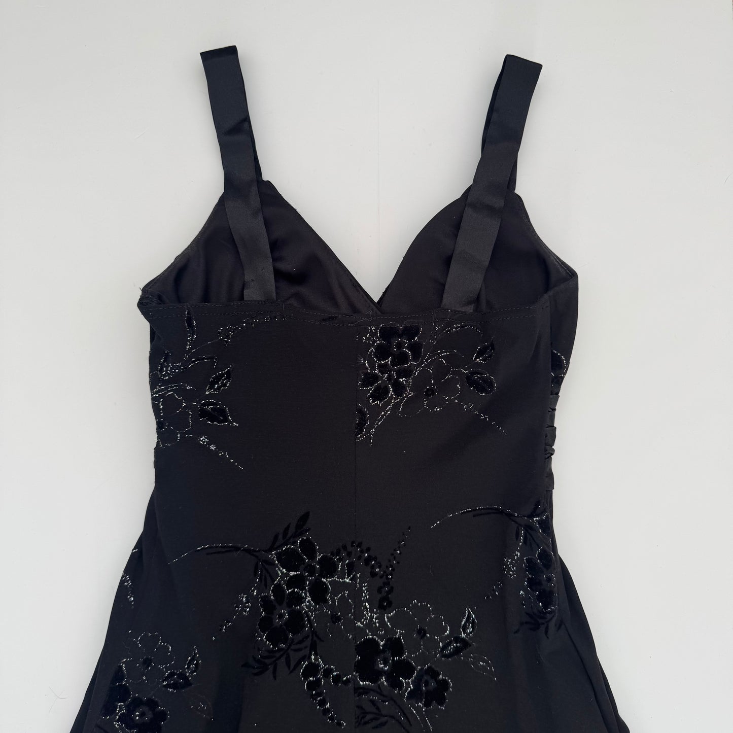 Cute black glittery flower dress (S)