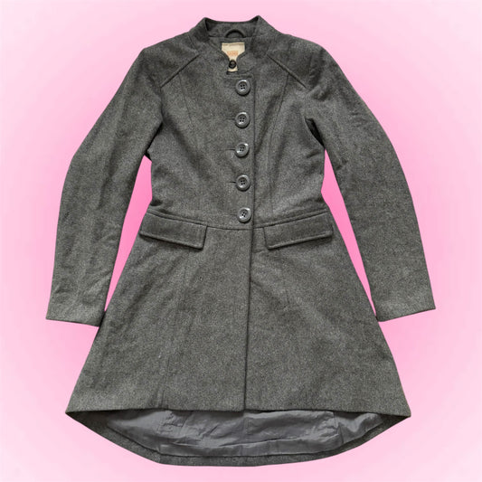 Grey Tailored Wool Coat (S)
