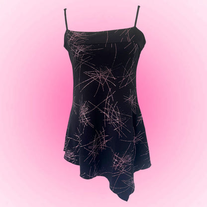 Black Glittery Asymmetrical Top (M)
