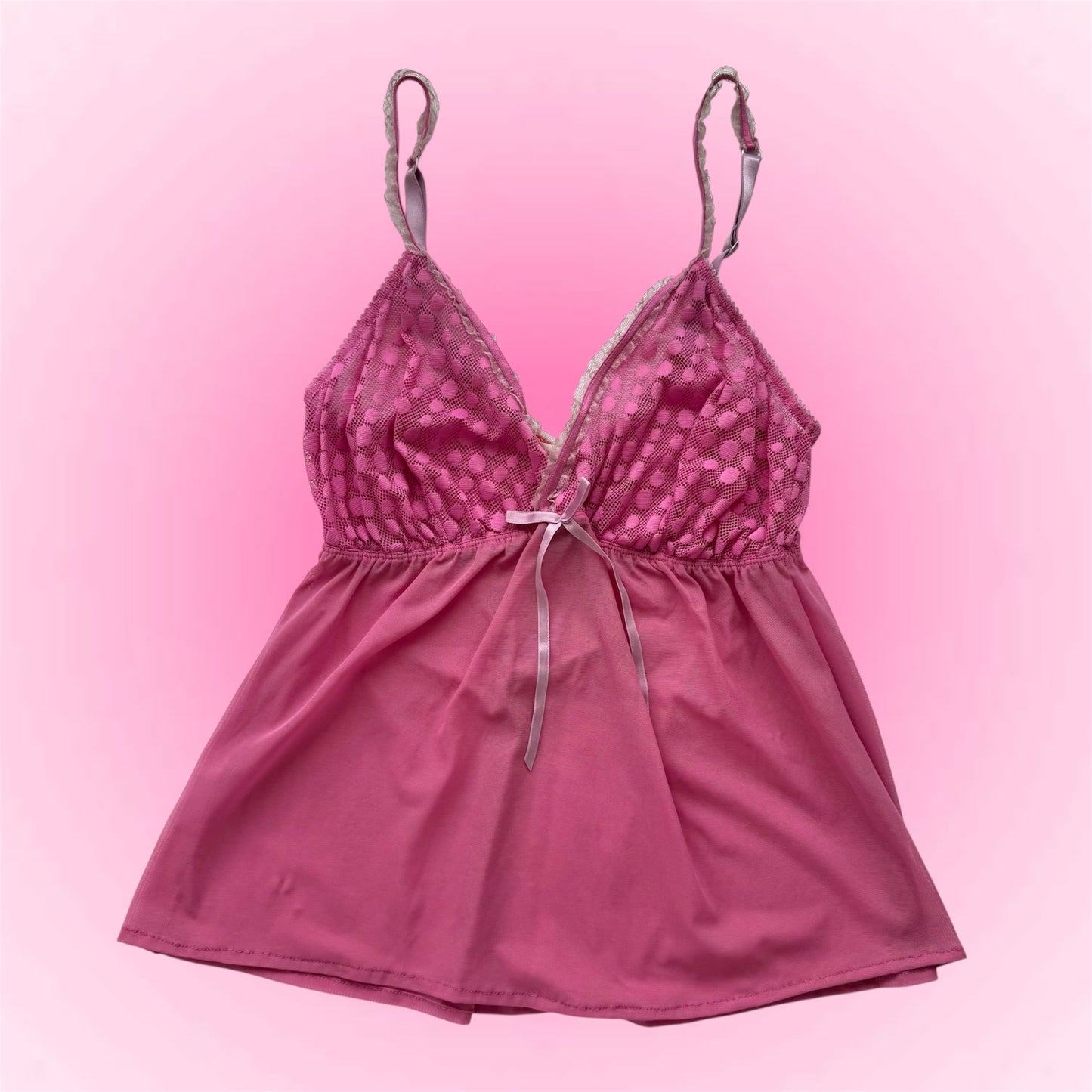 Pink coquette cami top (S)
