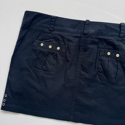 Black Vintage Studded Mini Skirt (M)