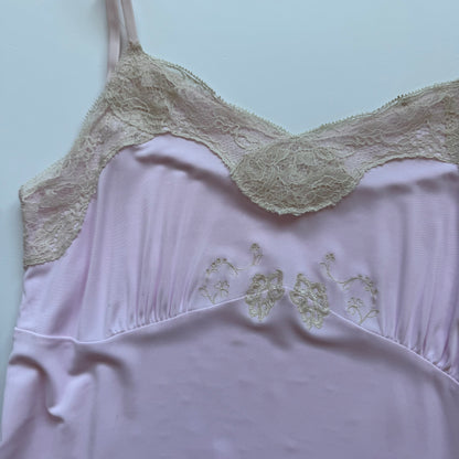 Pink Lace Trim Babydoll Cami (S)