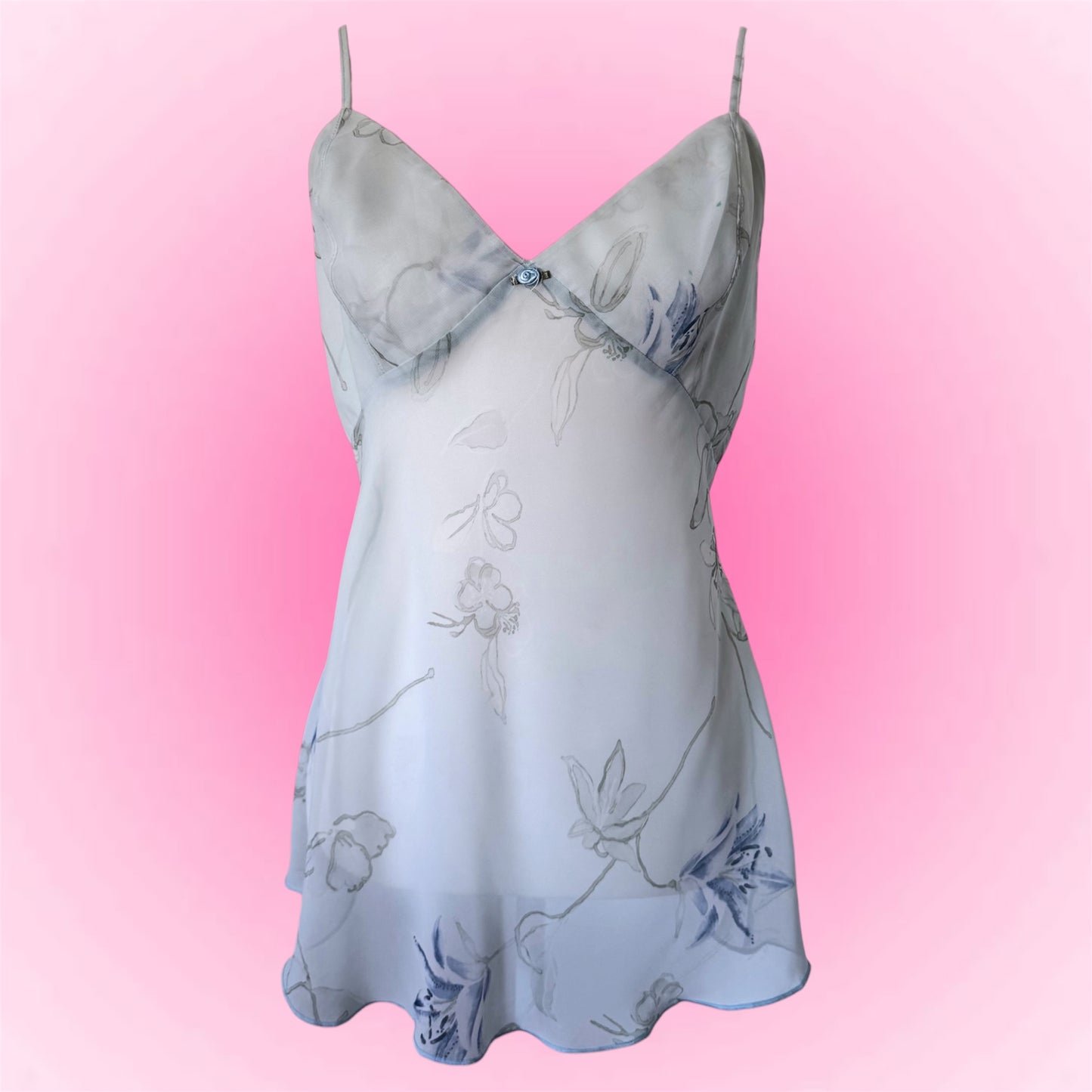 Blue Floral Y2K Cami Top (L)