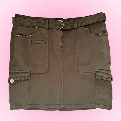 Green Y2k rhinestone skirt (M)