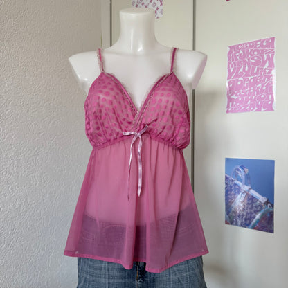 Pink coquette cami top (S)