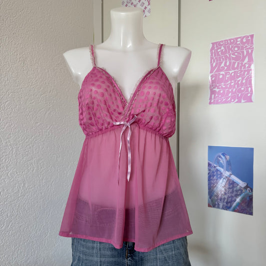 Pink coquette cami top (S)