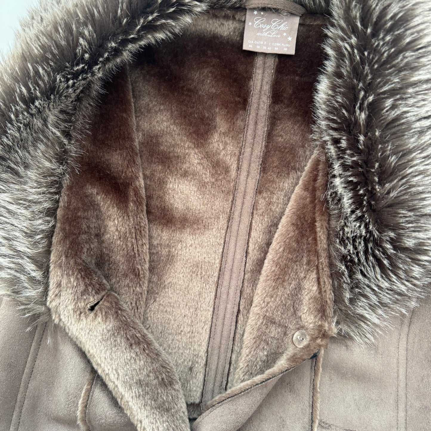 Vintage brown afghan coat (S)