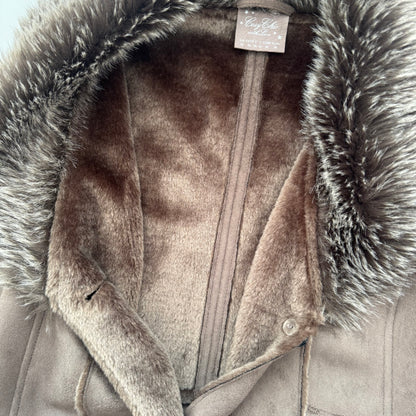 Vintage brown afghan coat (S)