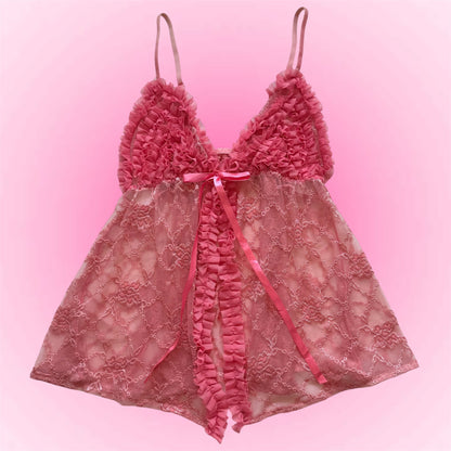 Pink Lace Babydoll Cami (S/M)