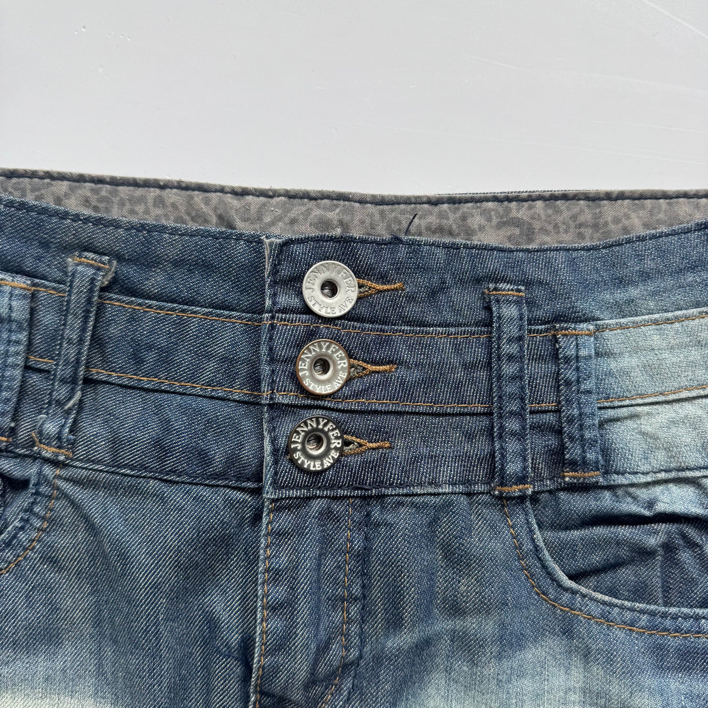 Faded Denim Mini Skirt (XS)
