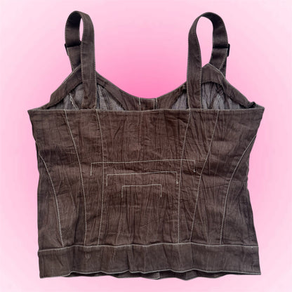 Brown Button Corset Top (S)