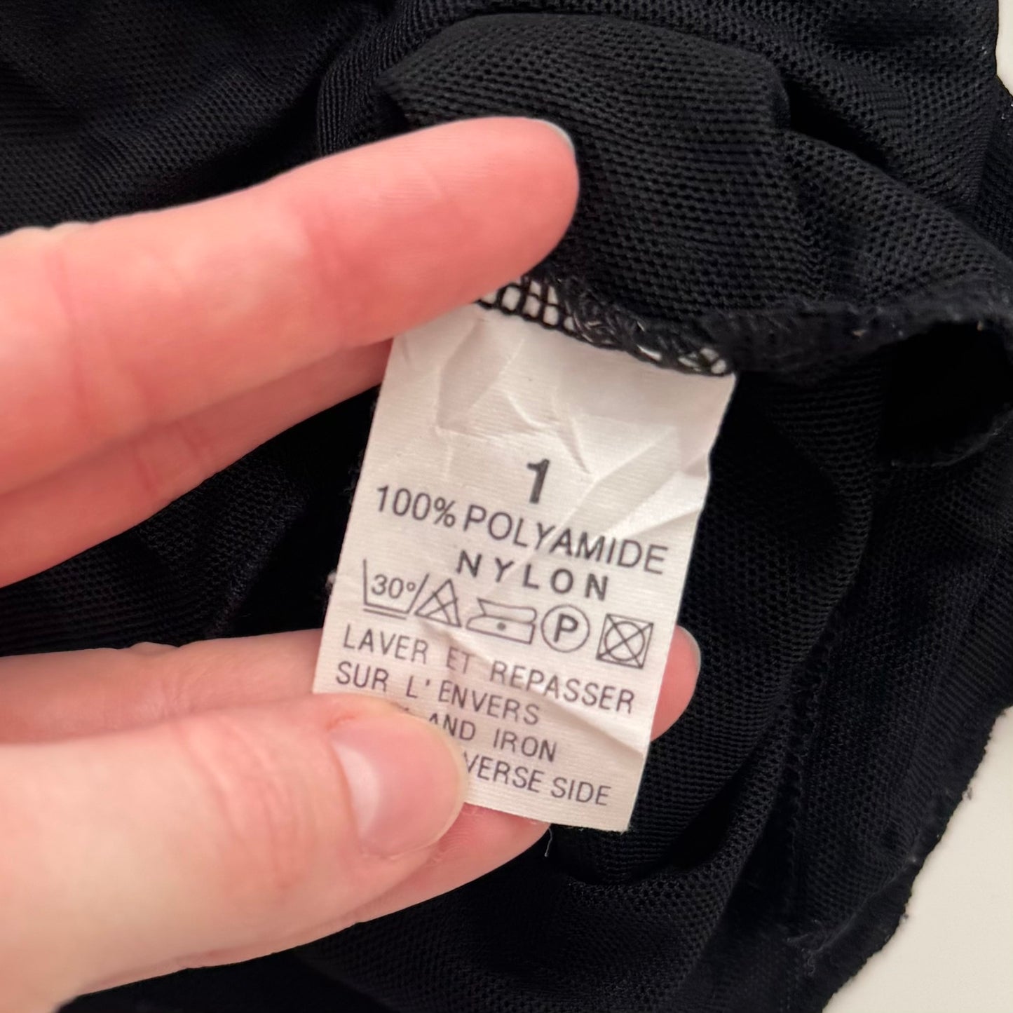 Black sequin mesh longsleeve (S)