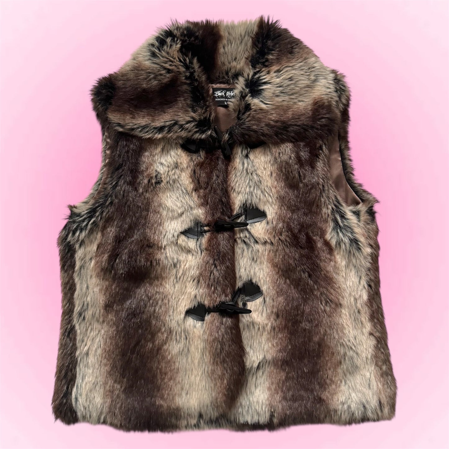 Brown Faux fur vest (S)