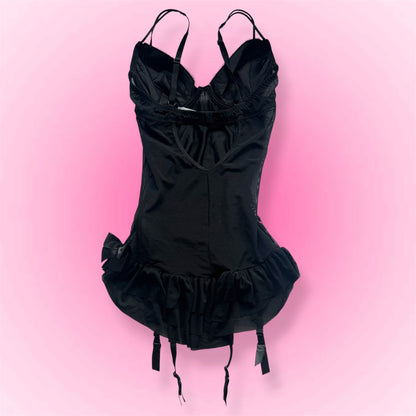 Black Lace Y2K Babydoll Corset (M)