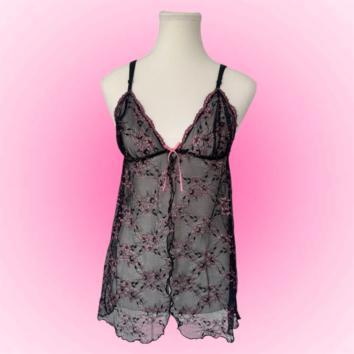 Black Lace Babydoll Cami (S)