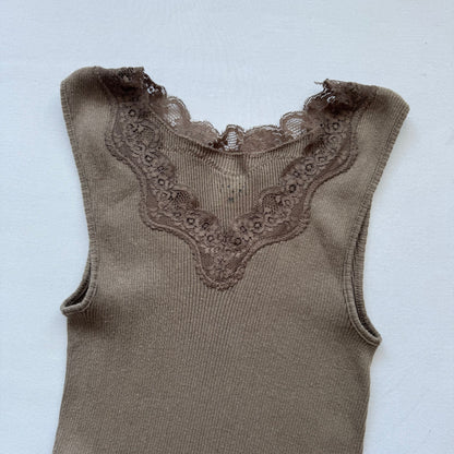 Brown lace top (XS)