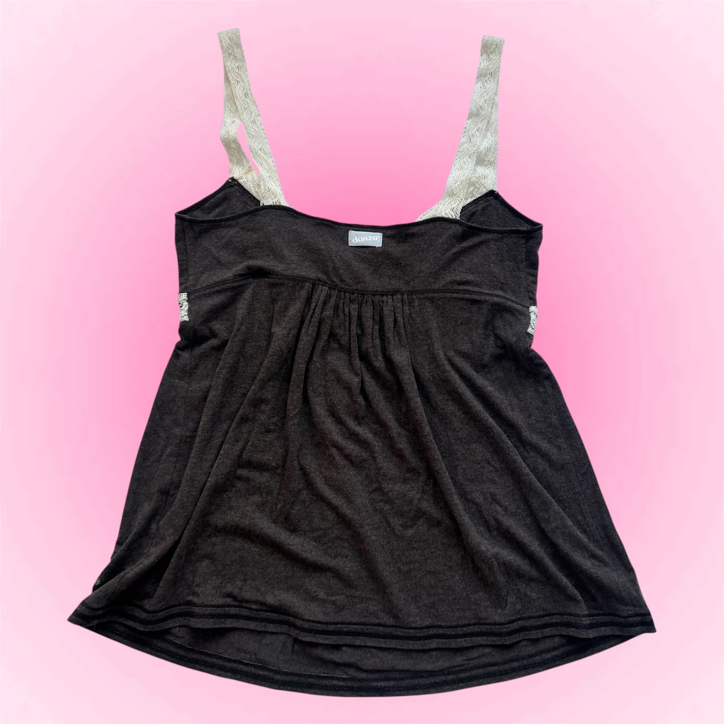 Brown Lace Trim Camisole (M)