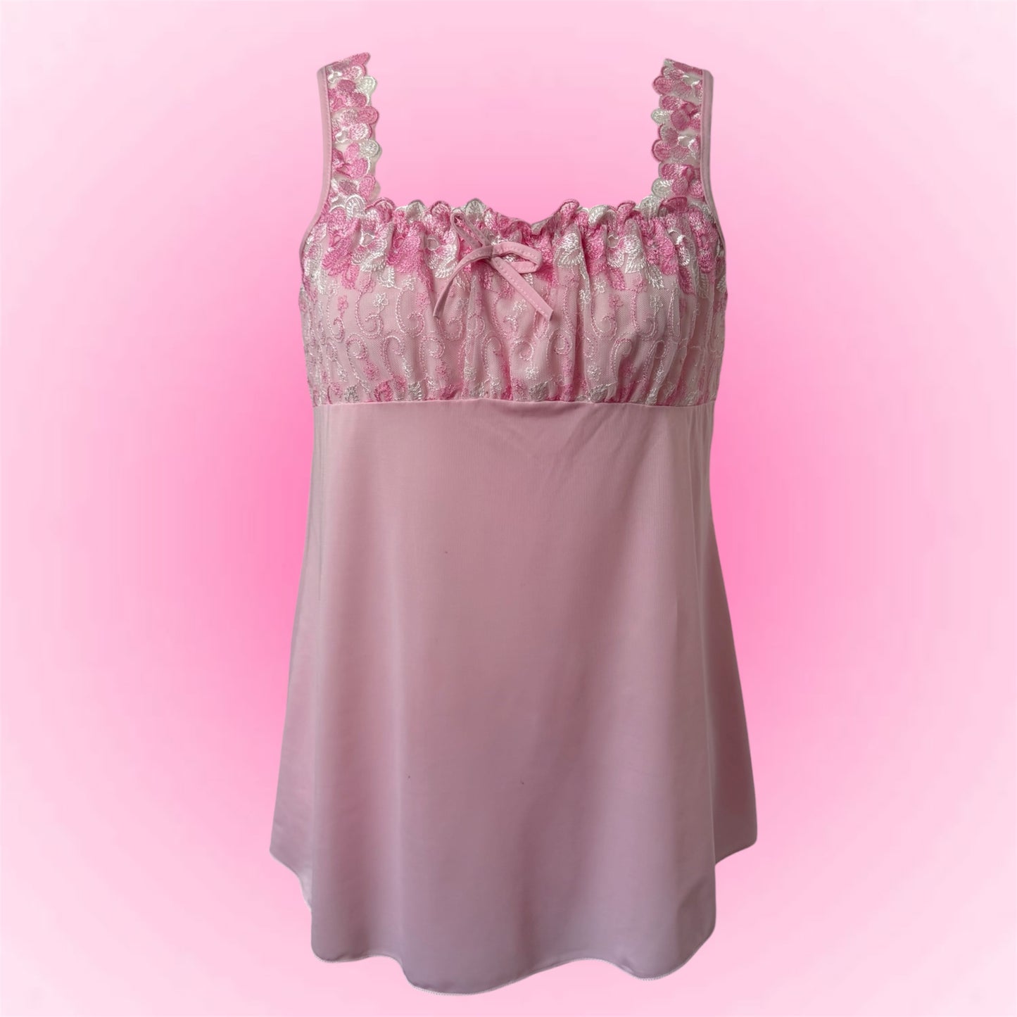 Pink Floral Babydoll Top (M)