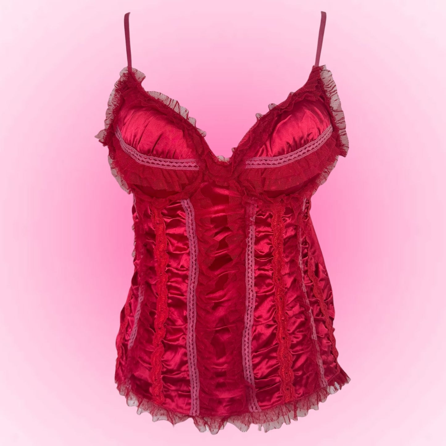 Red Lace Corset Top (M)