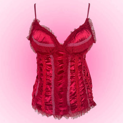 Red Lace Corset Top (M)