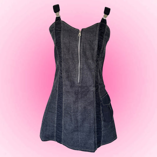 Denim Y2k Mini Dress (XS)