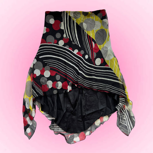 Colorful Asymmetrical Y2K Skirt (M)
