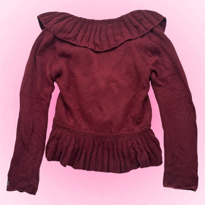 Burgundy Knit Cardigan (M)